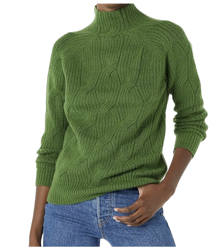 Soft Touch Cable Knit Funnel Neck Sweater